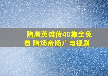 隋唐英雄传40集全免费 隋炀帝杨广电视剧